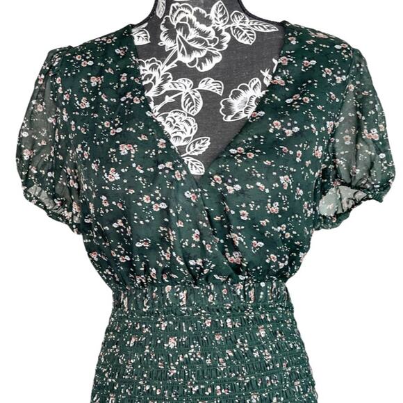 Lilyful Green Floral Mini Dress - Picture 4 of 13